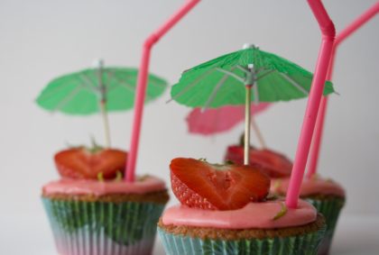 Stawberry daiquiri cupcakes