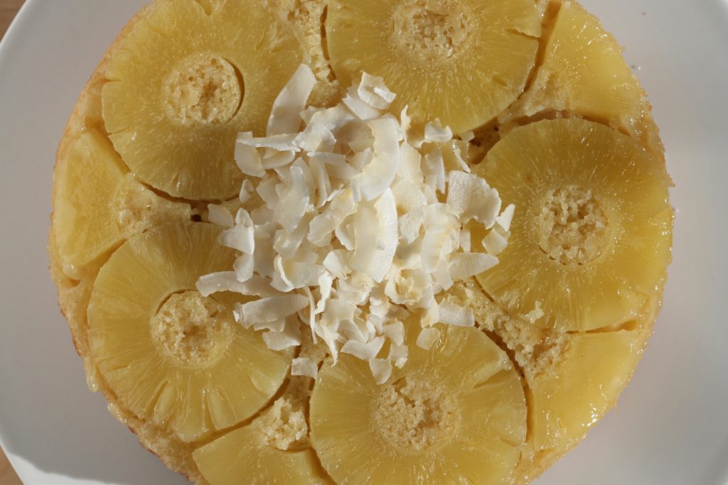 Kokos-ananas upside-down