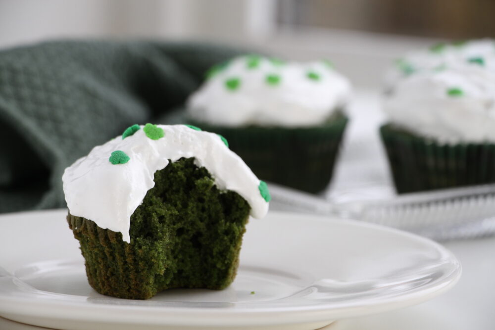 Green velvet cupcake